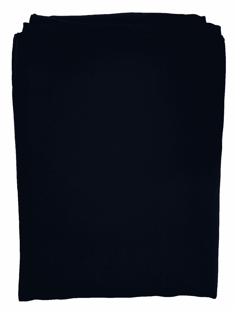 Plain Black Headscarf With Stitched Border