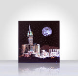 Mecca Clock Tower Night Canvas With Light